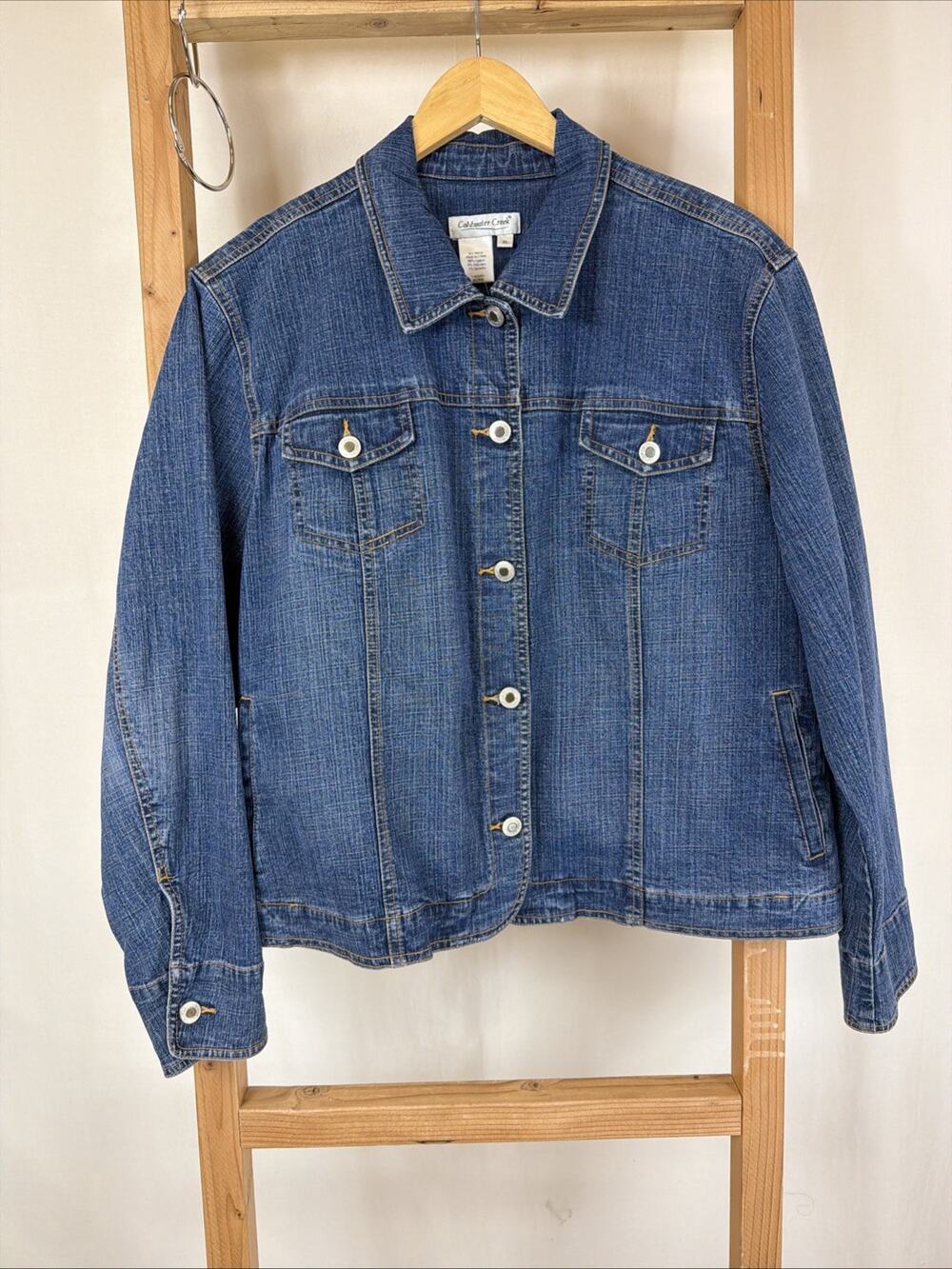 Vintage Y2K Coldwater Creek Denim Trucker Jacket #1207 Size XL
